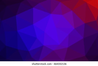 Dark blue, red polygonal illustration, which consist of triangles. Triangular design for your business. Geometric background in Origami style with gradient.