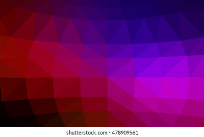 Dark blue, red polygonal illustration, which consist of triangles. Triangular design for your business. Geometric background in Origami style with gradient.