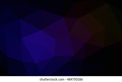 Dark blue, red polygonal illustration, which consist of triangles. Triangular design for your business. Geometric background in Origami style with gradient.
