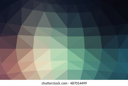 Dark blue, red polygonal illustration, which consist of triangles. Triangular design for your business. Geometric background in Origami style with gradient.