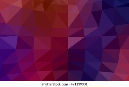 Dark blue, red polygonal illustration, which consist of triangles. Triangular design for your business. Geometric background in Origami style with gradient.