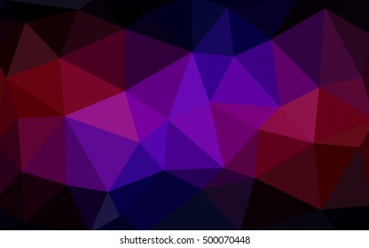 Dark blue, red polygonal illustration, which consist of triangles. Triangular design for your business. Geometric background in Origami style with gradient.