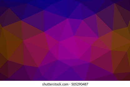 Dark blue, red polygonal illustration, which consist of triangles. Triangular design for your business. Geometric background in Origami style with gradient.