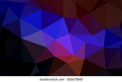Dark blue, red polygonal illustration, which consist of triangles. Triangular design for your business. Geometric background in Origami style with gradient.