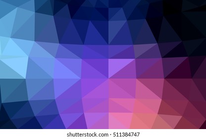 Dark blue, red polygonal illustration, which consist of triangles. Triangular design for your business. Geometric background in Origami style with gradient.