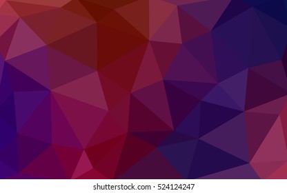 Dark blue, red polygonal illustration, which consist of triangles. Triangular design for your business. Geometric background in Origami style with gradient.