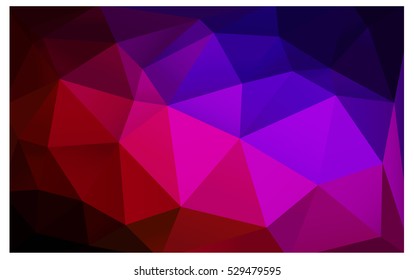 Dark Blue Red polygonal illustration, which consist of triangles. Triangular pattern for your business design. Geometric background in Origami style with gradient. 
