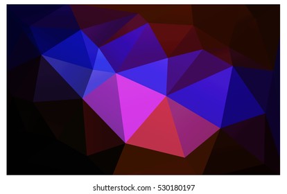 Dark Blue Red polygonal illustration, which consist of triangles. Triangular pattern for your business design. Geometric background in Origami style with gradient. 