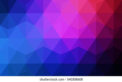 Dark Blue Red polygonal illustration, which consist of triangles. Triangular pattern for your business design. Geometric background in Origami style with gradient. 