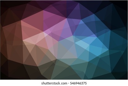 Dark Blue Red polygonal illustration, which consist of triangles. Triangular pattern for your business design. Geometric background in Origami style with gradient. 