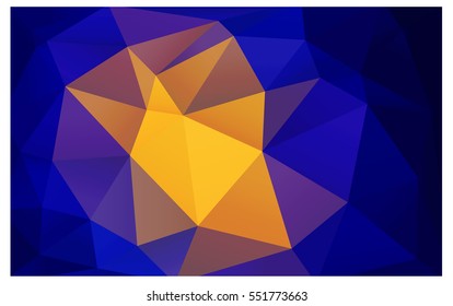 Dark Blue Red polygonal illustration, which consist of triangles. Triangular design for your business. Creative geometric background in Origami style with gradient