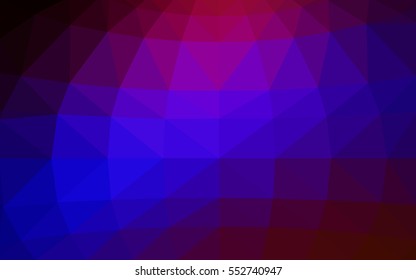 Dark blue, red polygonal illustration, which consist of triangles. Triangular design for your business. Geometric background in Origami style with gradient.