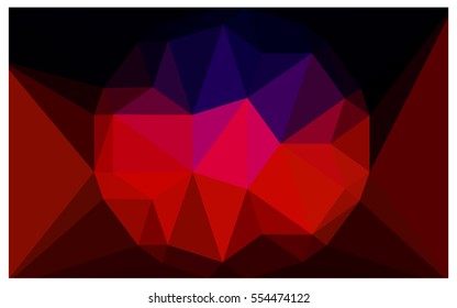 Dark Blue Red polygonal illustration, which consist of triangles with a gemstone in center. Triangular design of a huge diamond for your business. Creative geometric background of gems.