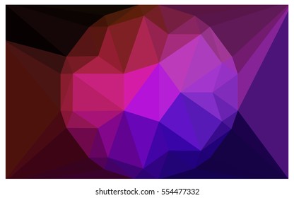 Dark Blue Red polygonal illustration, which consist of triangles with a gemstone in center. Triangular design of a huge diamond for your business. Creative geometric background of gems.