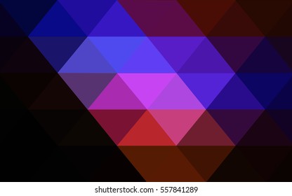Dark Blue Red polygonal illustration, which consist of triangles. Triangular pattern for your business design. Geometric background in Origami style with gradient. 