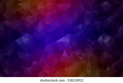 Dark blue, red polygonal template. Creative illustration in halftone style with gradient. Brand-new design for your business.