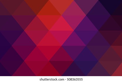 Dark blue, red shining triangular background. A sample with polygonal shapes. The textured pattern can be used for background.