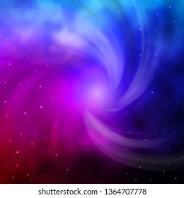 Dark Blue, Red spiral vector texture with beautiful stars. Decorative illustration with stars on abstract template. Pattern for websites, landing pages.