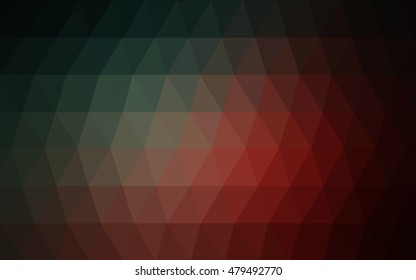 Dark blue, red triangle mosaic background. A sample with polygonal shapes. The best triangular design for your business.