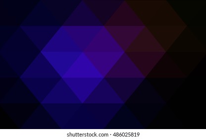 Dark blue, red triangle mosaic background. Creative geometric illustration in Origami style with gradient. A new texture for your design.