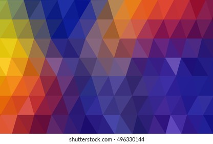 Dark blue, red triangle mosaic pattern. Colorful illustration in abstract style with gradient. Triangular pattern for your business design.