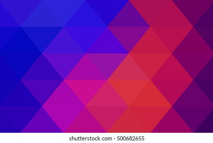 Dark blue, red triangle mosaic pattern. Creative illustration in halftone style with gradient. The completely new template can be used for your brand book.