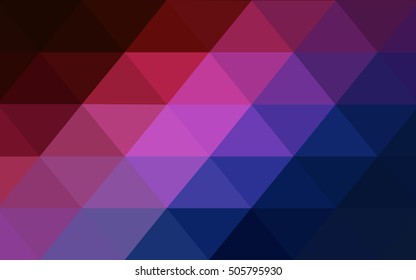 Dark blue, red triangle mosaic background. Brand-new colored illustration in blurry style with gradient. The completely new template can be used for your brand book.