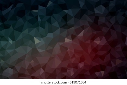 Dark blue, red triangle mosaic background. An elegant bright illustration with gradient. The template can be used as a background for cell phones.
