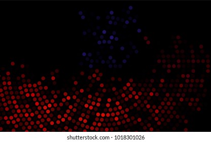 Dark Blue, Red vector abstract pattern with circles. Geometry template for your business design. Background with colored spheres.
