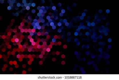 Dark Blue, Red vector abstract textured polygonal background. Brand-new blurry hexagonal design. Pattern can be used for background.