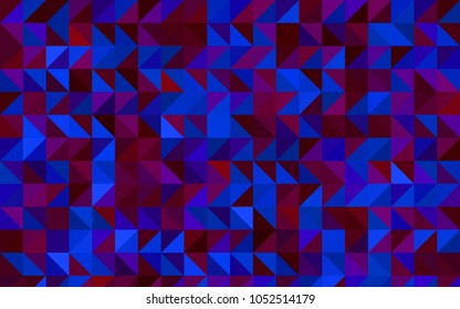 Dark Blue, Red vector abstract mosaic pattern. Glitter abstract illustration with an elegant design. The best triangular design for your business.