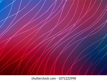 Dark Blue, Red vector abstract doodle pattern. Blurred decorative design in Indian style with lines. Brand-new style for your business design.