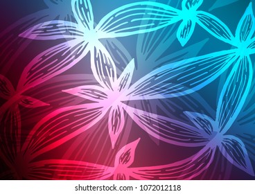 Dark Blue, Red vector abstract doodle pattern. A completely new color illustration in doodle style. The textured pattern can be used for website.