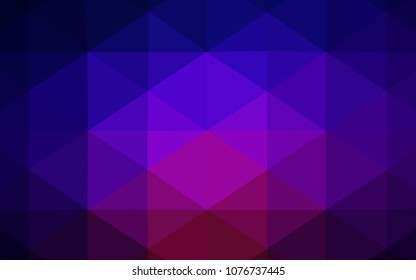 Dark Blue, Red vector abstract polygonal pattern. Creative illustration in halftone style with gradient. Triangular pattern for your business design.