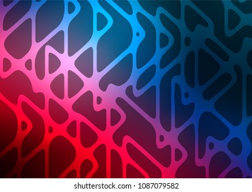 Dark Blue, Red vector abstract doodle texture. Colorful abstract illustration with lines in Asian style. Brand-new design for your business.