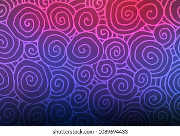 Dark Blue, Red vector abstract doodle pattern. Creative illustration in blurred style with doodles and Zen tangles. The textured pattern can be used for website.
