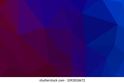 Dark Blue, Red vector abstract mosaic pattern. Shining colorful illustration with triangles. Completely new template for your banner.
