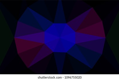 Dark Blue, Red vector abstract mosaic background with a diamond. Illustration in Origami style with gradient. Template for cell phone's backgrounds.