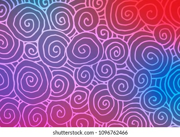Dark Blue, Red vector abstract doodle pattern. Sketchy hand drawn doodles on blurred background. The textured pattern can be used for website.
