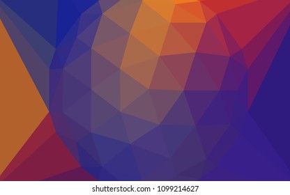 Dark Blue, Red vector abstract polygonal pattern with a gem in a centre. Illustration in halftone style with triangles. Pattern for a brand book's backdrop.