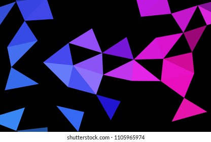 Dark Blue, Red vector abstract mosaic abstract mosaic. Triangular geometric sample with gradient.  The elegant pattern can be used as part of a brand book.