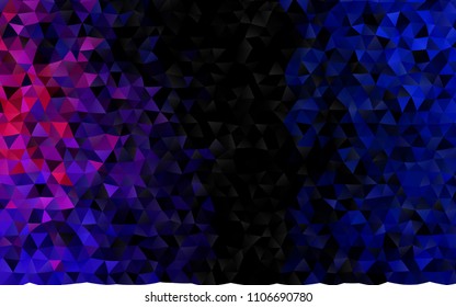 Dark Blue, Red vector abstract polygonal background. Glitter abstract illustration with an elegant design. The best triangular design for your business.