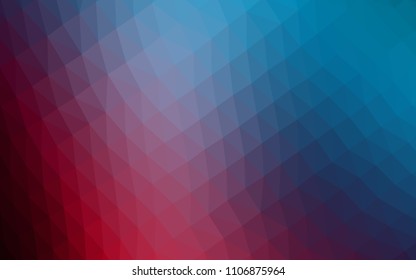 Dark Blue, Red vector abstract polygonal layout. Shining illustration, which consist of triangles. The completely new template can be used for your brand book.