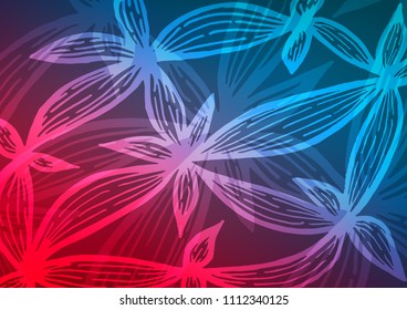 Dark Blue, Red vector abstract doodle texture. Blurred decorative design in Indian style with Zen tangles. The template can be used as a background for cell phones.