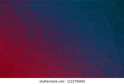 Dark Blue, Red vector abstract polygonal background. Creative geometric illustration in Origami style with gradient. A completely new design for your business.