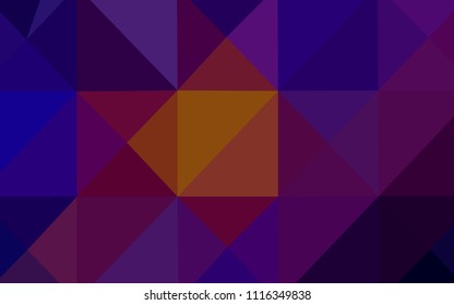 Dark Blue, Red vector abstract mosaic pattern. Triangular geometric sample with gradient.  Triangular pattern for your business design.