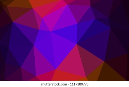 Dark Blue, Red vector abstract polygonal template. Colorful abstract illustration with triangles. Best triangular design for your business.