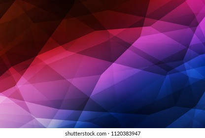 Dark Blue, Red vector abstract polygonal pattern. Shining polygonal illustration, which consist of triangles. Brand new design for your business.