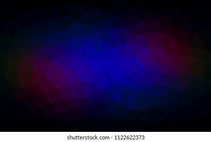 Dark Blue, Red vector abstract polygonal template. Glitter abstract illustration with an elegant triangles. Polygonal design for your web site.