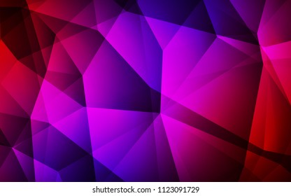 Dark Blue, Red vector abstract mosaic background. Polygonal abstract illustration with gradient. Completely new template for your banner.